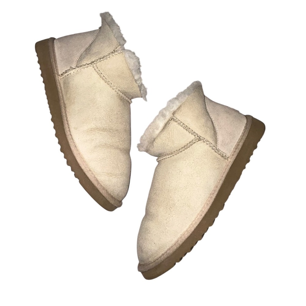 UGG Australia Classic Ultra Mini Cream Suede Ankle Boots Womens Size 8-8.5 - Picture 5 of 9